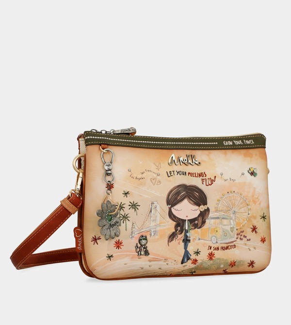 Anekke Peace & Love Camel Print Crossbody Bags | XWO-345879