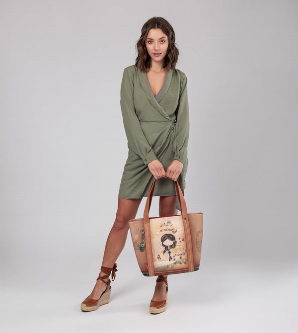 Anekke Peace & Love Camel Shopping Shoulder Bags | VCB-132758