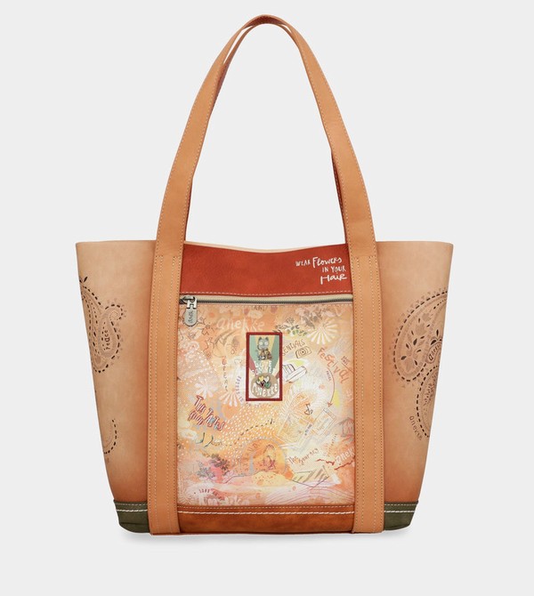 Anekke Peace & Love Camel Shopping Shoulder Bags | VCB-132758