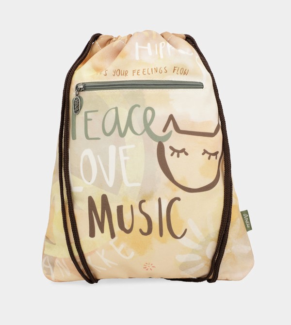 Anekke Peace & Love Fabric Drawstring Backpacks | VDX-527649