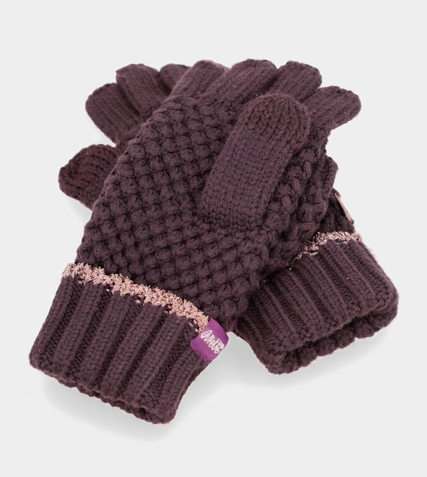 Anekke Purple Knitted Mittens Gloves | NKU-561430