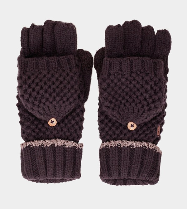 Anekke Purple Knitted Mittens Gloves | NKU-561430