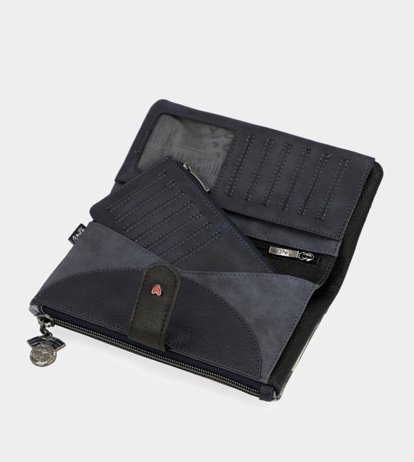 Anekke Studio Navy Blue Flexible Large Rfid Wallets | GKN-856473