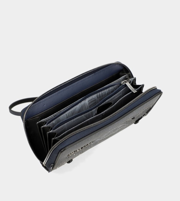 Anekke Studio Navy Blue Large Rfid Wallets | VCW-246817