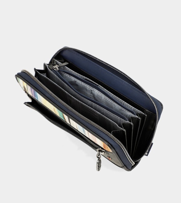 Anekke Studio Navy Blue Large Rfid Wallets | VCW-246817