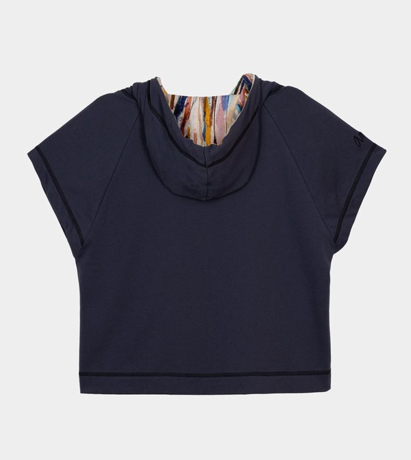 Anekke Studio Navy Blue Sleeveless Sweatshirts | CEM-350826