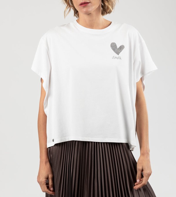 Anekke White Crop Top T Shirts | QJW-359740