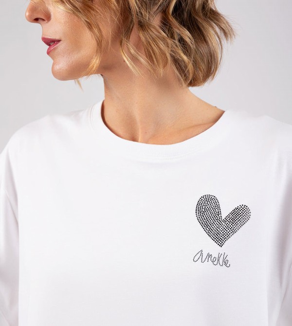 Anekke White Crop Top T Shirts | QJW-359740