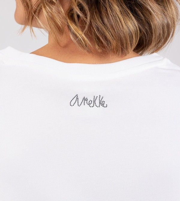 Anekke White Crop Top T Shirts | QJW-359740